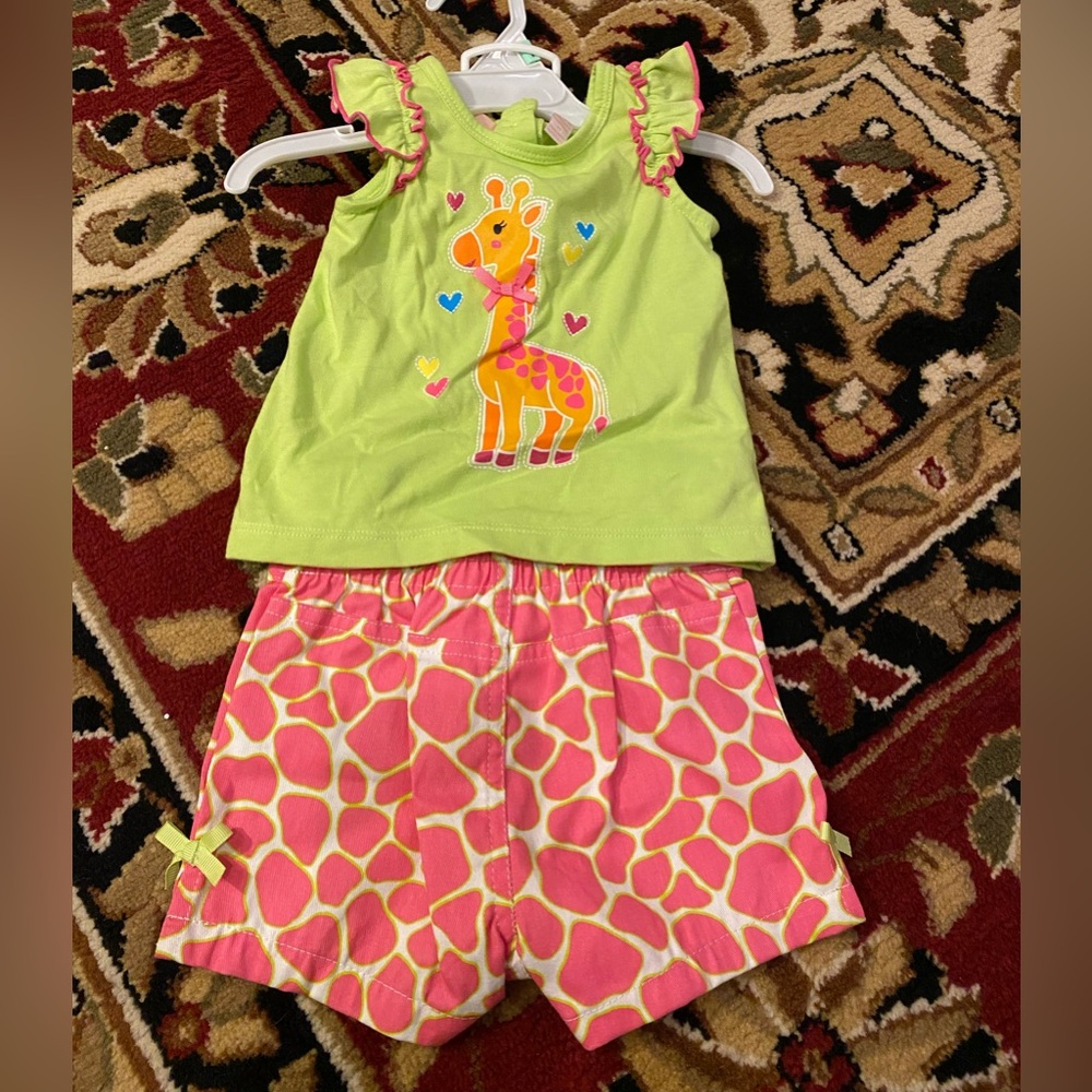 18M Cute Giraffe Print Toddler Outfit